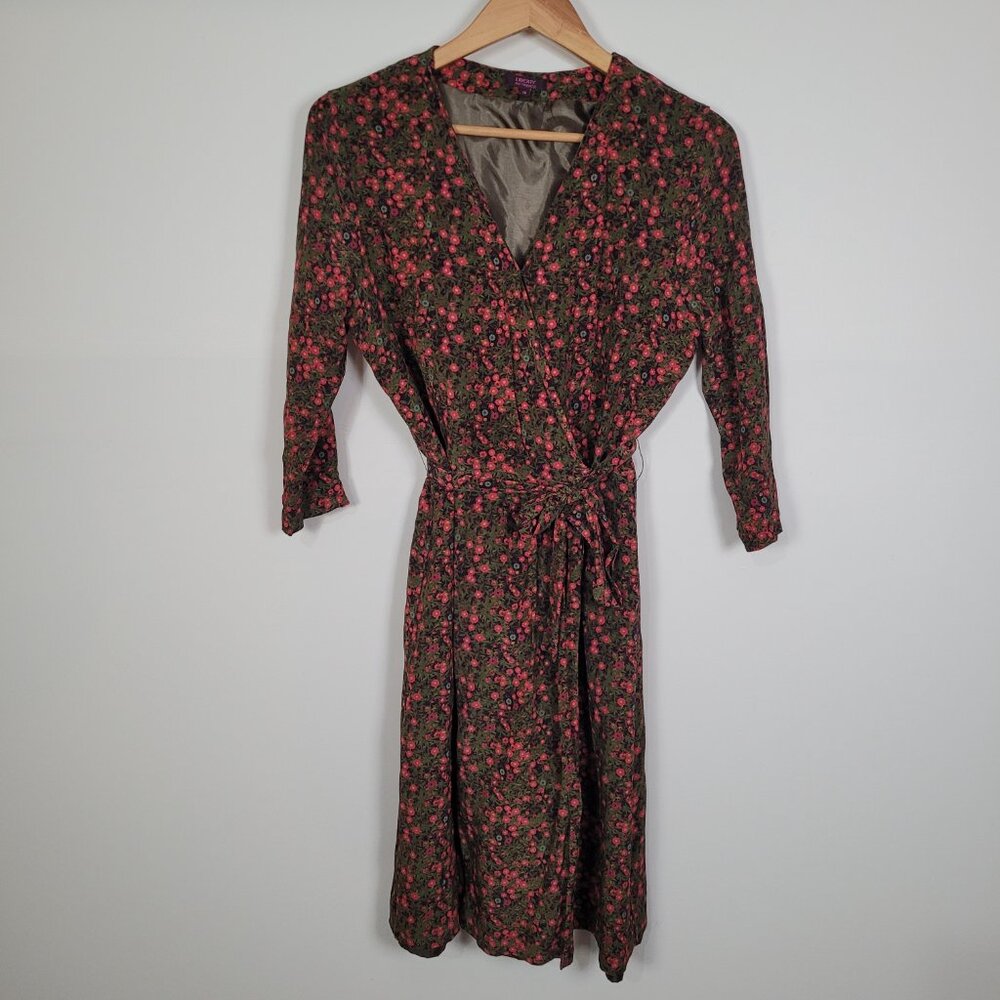 Liberty of London Floral Silk Wrap Dress - Picture 12 of 12